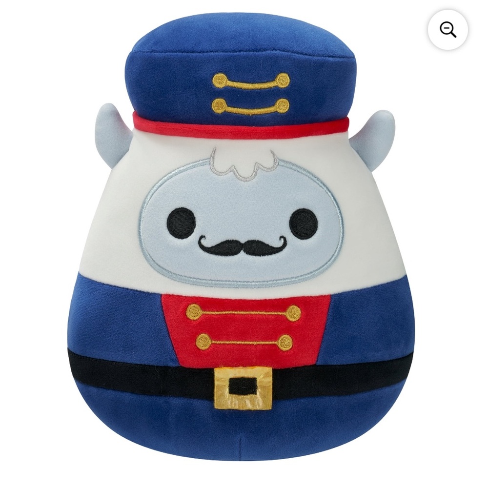 Squishmallows Official 12 inch Yuri the White Yeti in Blue Nutcracker Outfit NEW